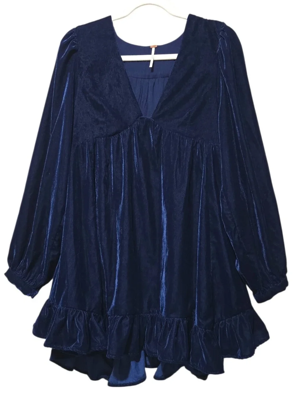 Free People Women's Estella Velvet Babydoll Mini Dress 